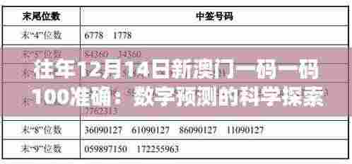 往年12月14日新澳门一码一码100准确:数字预测的科学探索