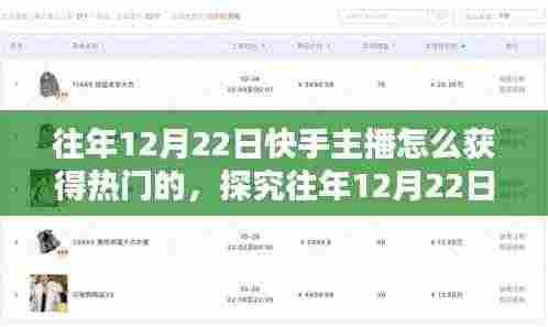 揭秘往年12月22日快手主播如何抓住热门机遇,策略与机遇共存之路的探究与解析