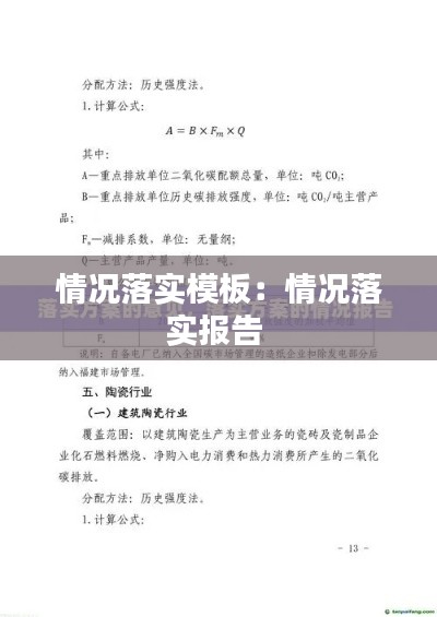 情况落实模板：情况落实报告 