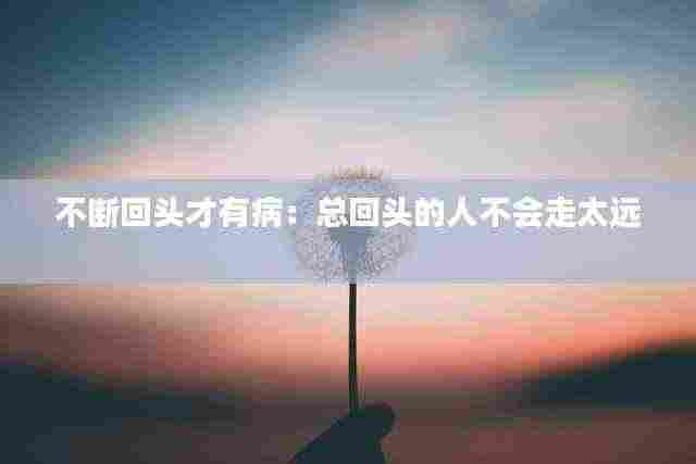 不断回头才有病:总回头的人不会走太远