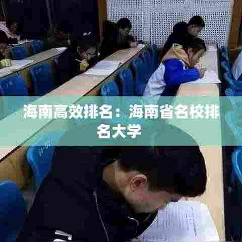 海南高效排名:海南省名校排名大学