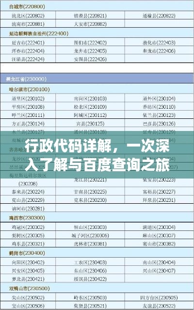 行政代码详解，一次深入了解与百度查询之旅